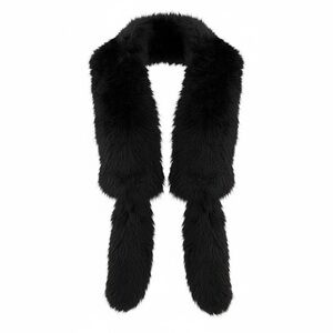 Bebe Black Faux Fur Scarf Stole | Luxe Glam Winter Accessory